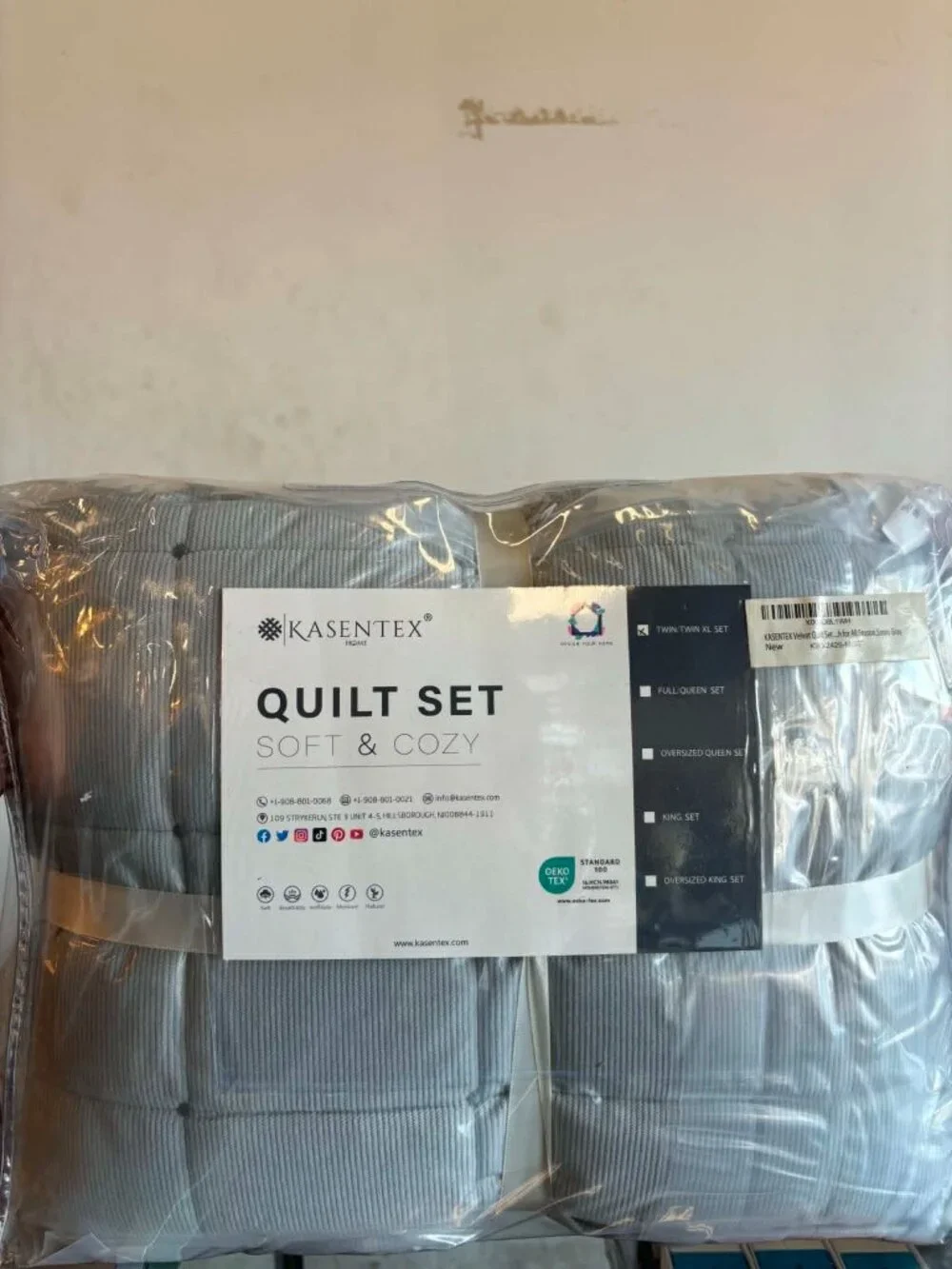 Kasentex Home Quilt Set Soft & Cozy Size Twin P1